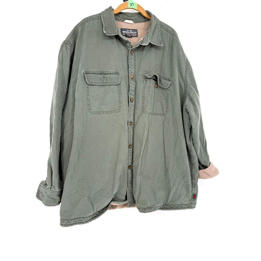 Woolrich Brown Canvas Sherpa Lined‎ Chore Rancher Barn Coat Mens Med
